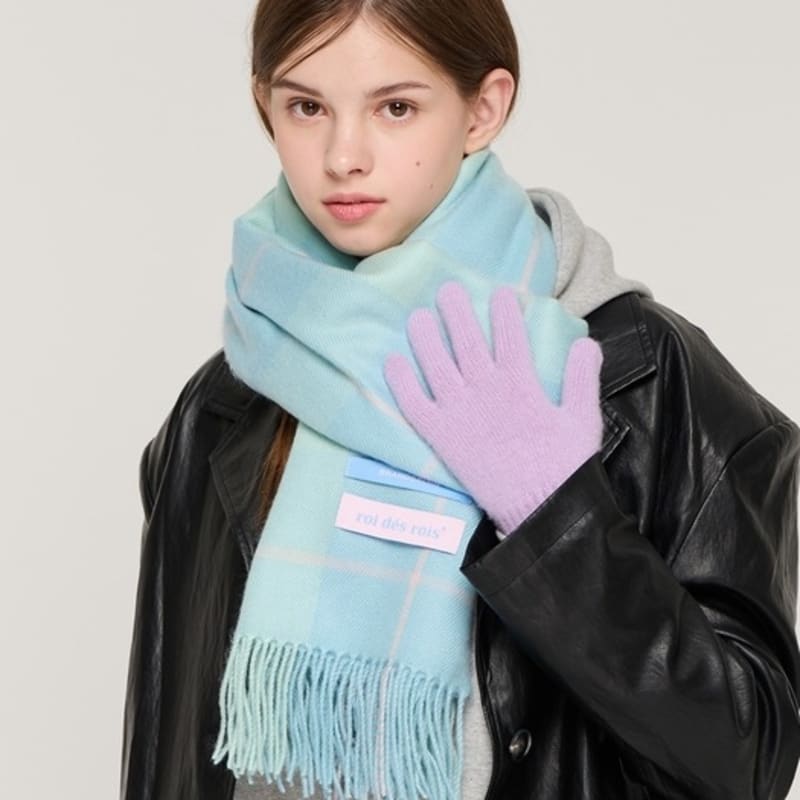 ROIDESROIS [1+1] Check Muffler Soft Glove Set (34 Colors)