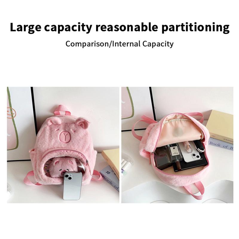 Novelty Plush Backpacks Cartoon Bag With Adjustable Shoulder Strap Cartoon Rucksack Girls School Bag Travel Daypack