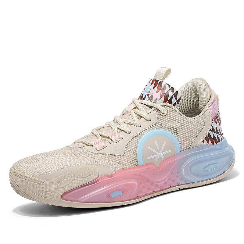 Breathable real combat basketball shoes men 2024 new low-help cushioned wear-resistant professional sports shoes with sound