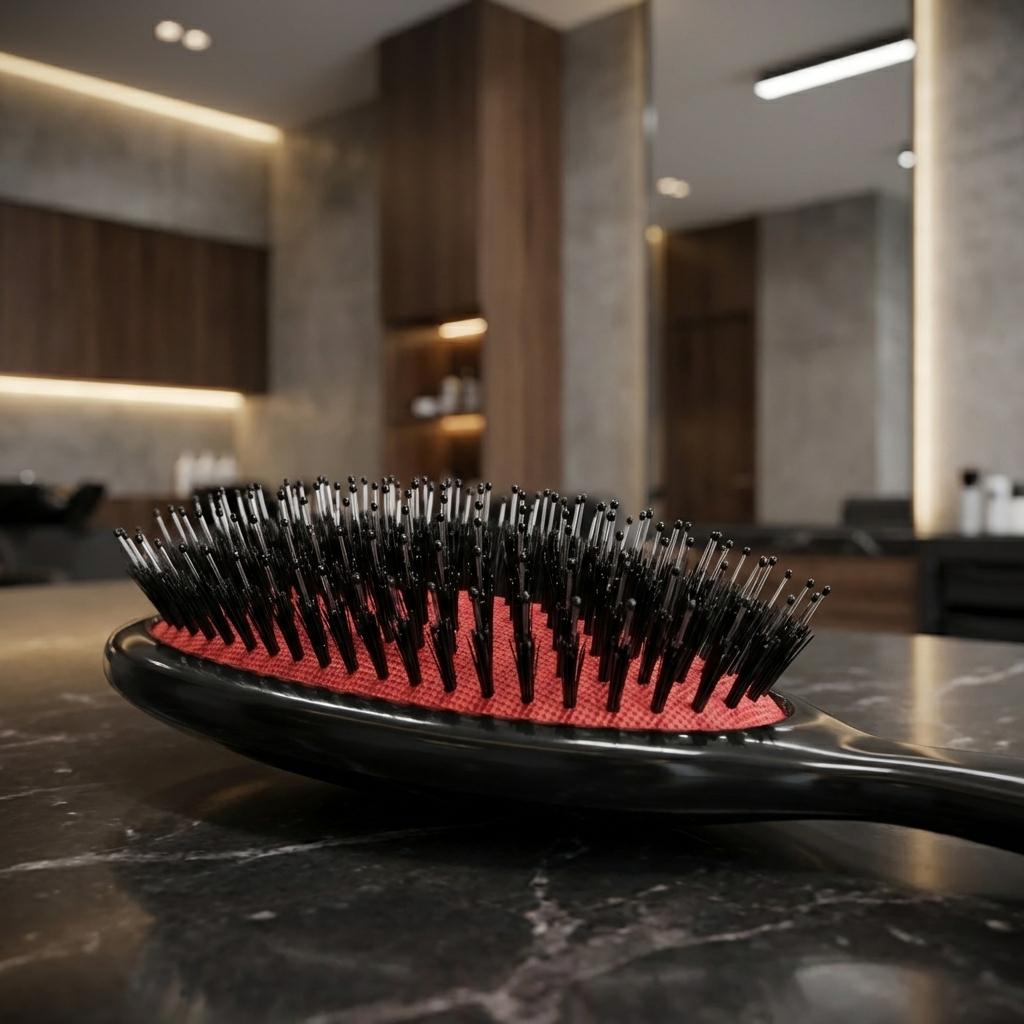Hair brush for hair extensions with natural boar bristles L