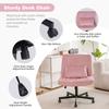 Modern Office Chair – Height-Adjustable Swivel Chair without Armrests with Quiet Casters & Cushion – Fabric Office Chair for Study & Living Room