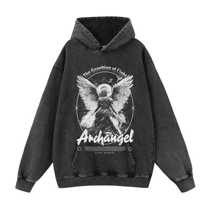 Oversized Streetwear Hoodie Men - Cotton Graphic Print Long Sleeve Loose Fit Winter Casual Sweatshirt