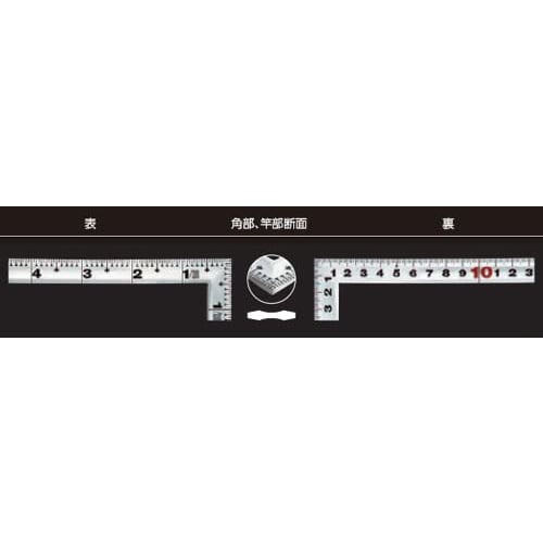 Shinwa Sokutei Curved Ruler, Crane and Turtle, 50cm Scale with Red Numbers on the Back, Silver, 1 Shaku 5 Sun (10555)