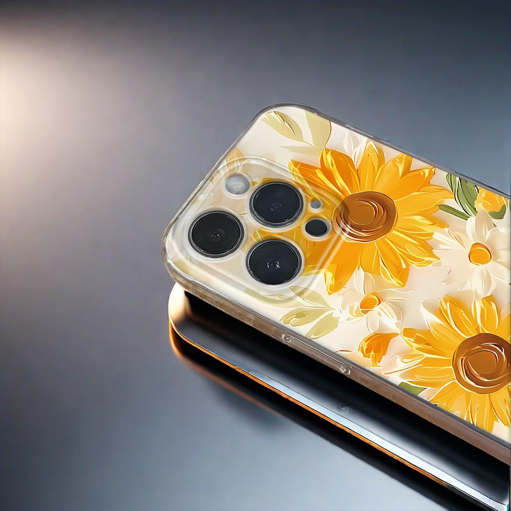 Colorful flowers For iPhone 16 15 14 13 12 11 Pro Max XS XR 16 14 Plus Phone Case Bumber Cover 16E