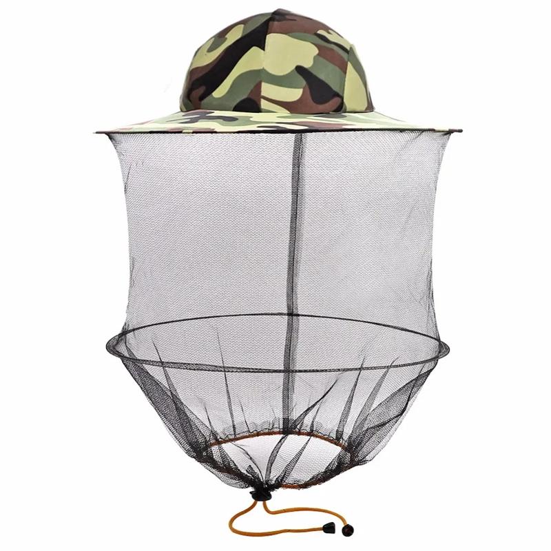Beekeeping Hat Anti Bee Hat Breathable with Veil Mosquito Bee Insect Net Veil Head Face Protector Beekeeper Equipment 1pcs армия зеленый