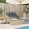 VidaXL Banc Inclinable de Jardin avec Coussins, Siège de Patio, Chaise de Terrasse, Meuble de Parc Arrière-cour Balcon 365821