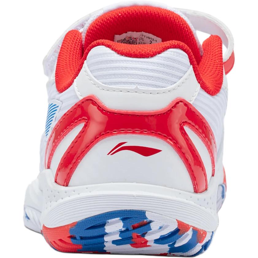 Li Ning Thunder Jr. Seamless Fashion Non-Slip Durable Low-Top Kids Training Shoes Kids Training Shoes Standard-White Flame-Red Blue AYTV012-1