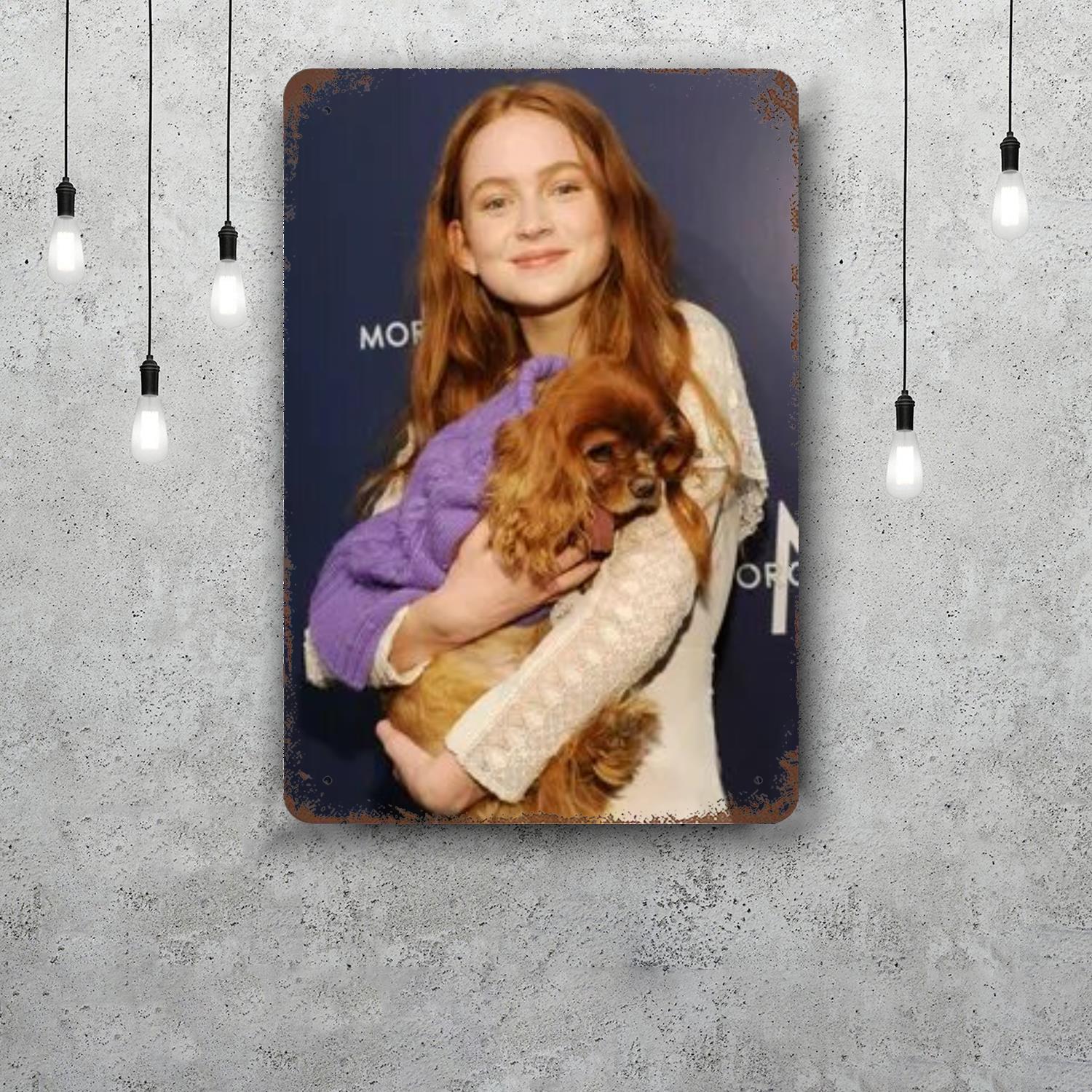 

sadie sink Vintage Tin Sign Home Decor Wall Decor Art Wall Mural Room Decoration Decor Retro Metal Sign Plate Bar Posters 20x30cm（7.8x11.8inch）