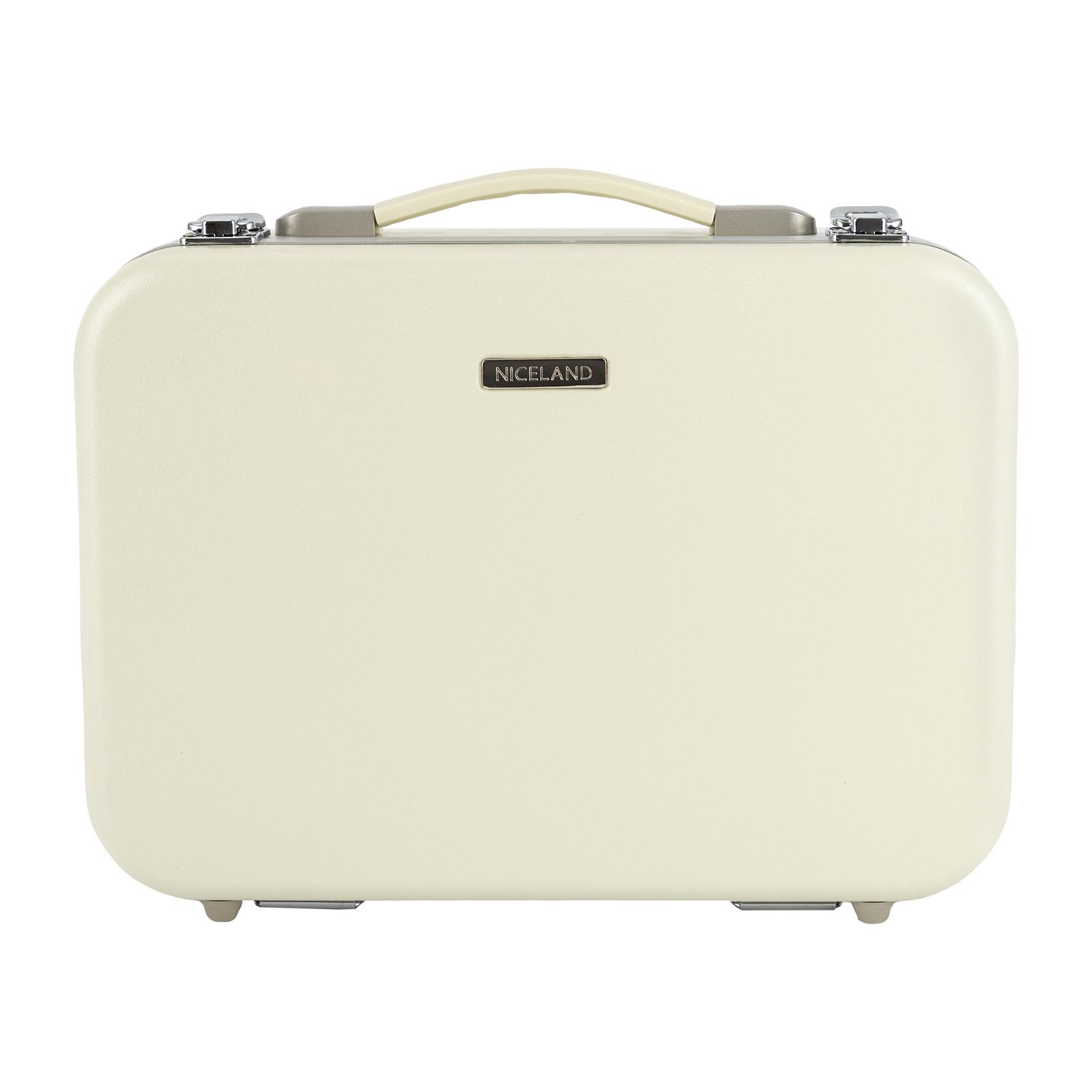 

Зеркало со светодиодной подсветкой с регулировкой яркости, женская косметичка, дорожный органайзер для макияжа, большой для хранения косметики и средств по уходу за кожей белый