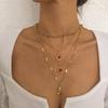 Vintage Sonne Herz Blume Halskette mit Strasssteinen Legierung Gold Weiß K Geschichtete Schlüsselbeinkette Street Fashion Schmuck
