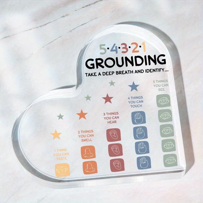 Decor for Mental Health, Acrylic Heart Sign with Psychotherapy Affirmations, Decorative Sign for Therapy Anxiety