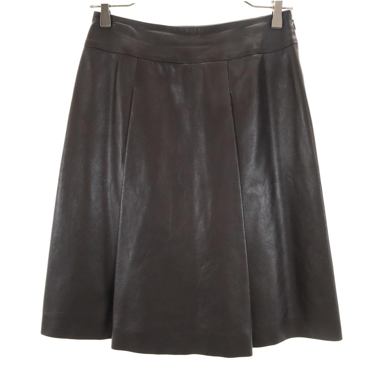 

CELINE Сделано во Франции Юбка миди из овечьей кожи 36 Темно-коричневый Женская Б/У