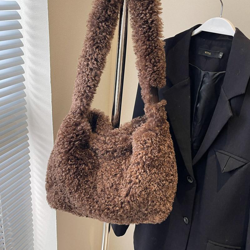 Plush Velvet Zipper Sweet Crossbody Bags for Women Cute Autumn and Winter 2026 New Solid Color Versatile Youth Shoulder Bags
