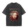 Washed Vintage Singer Lauryn Hill Graphic Print Tshirt Men Women Clothing Hip Hop Fashion Street Oversized Crewneck Tee Shirts