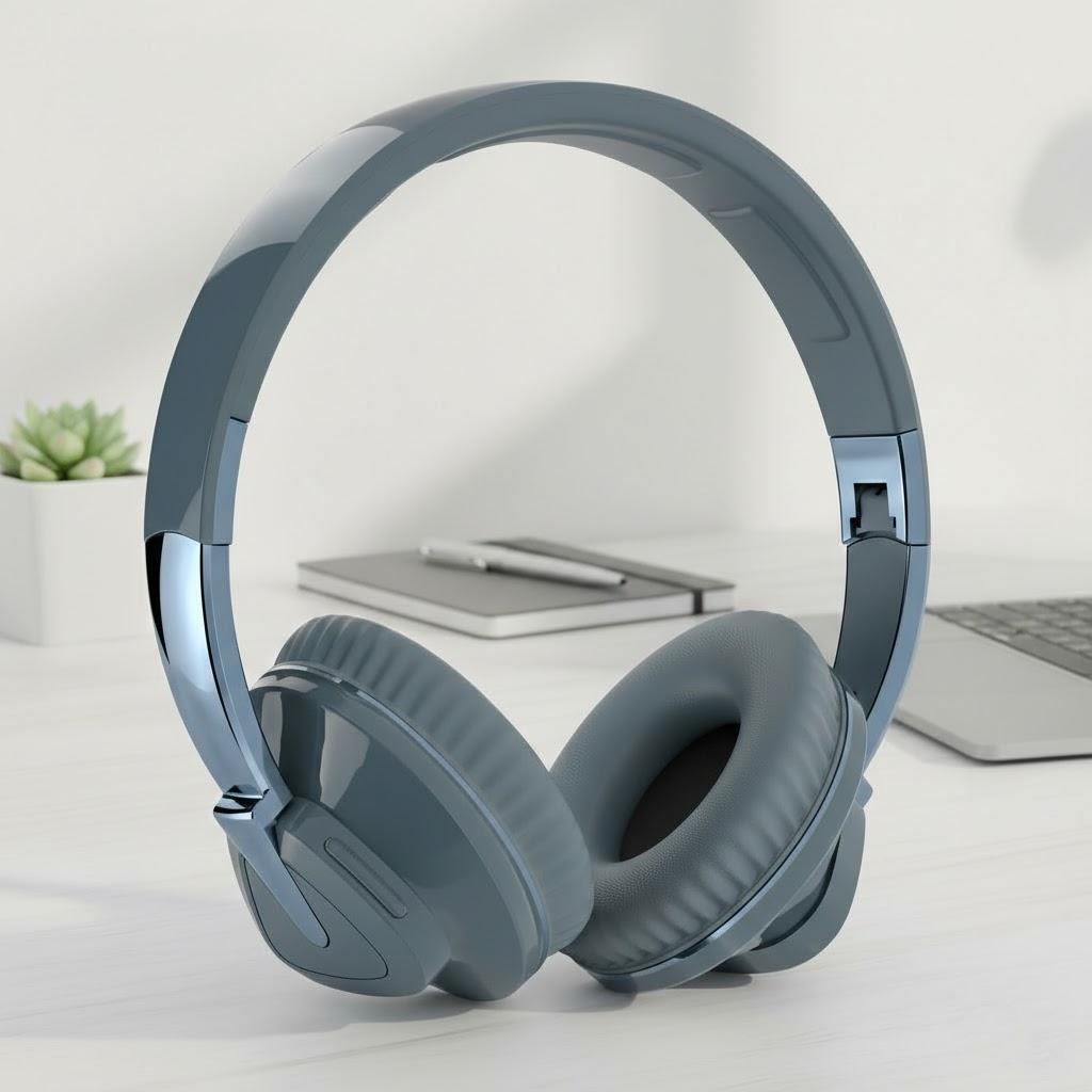 

Wireless Headband Bluetooth Headset with Deep Bass Foldable Type C Charging Stereo Headphones for Sports Running Gym синій