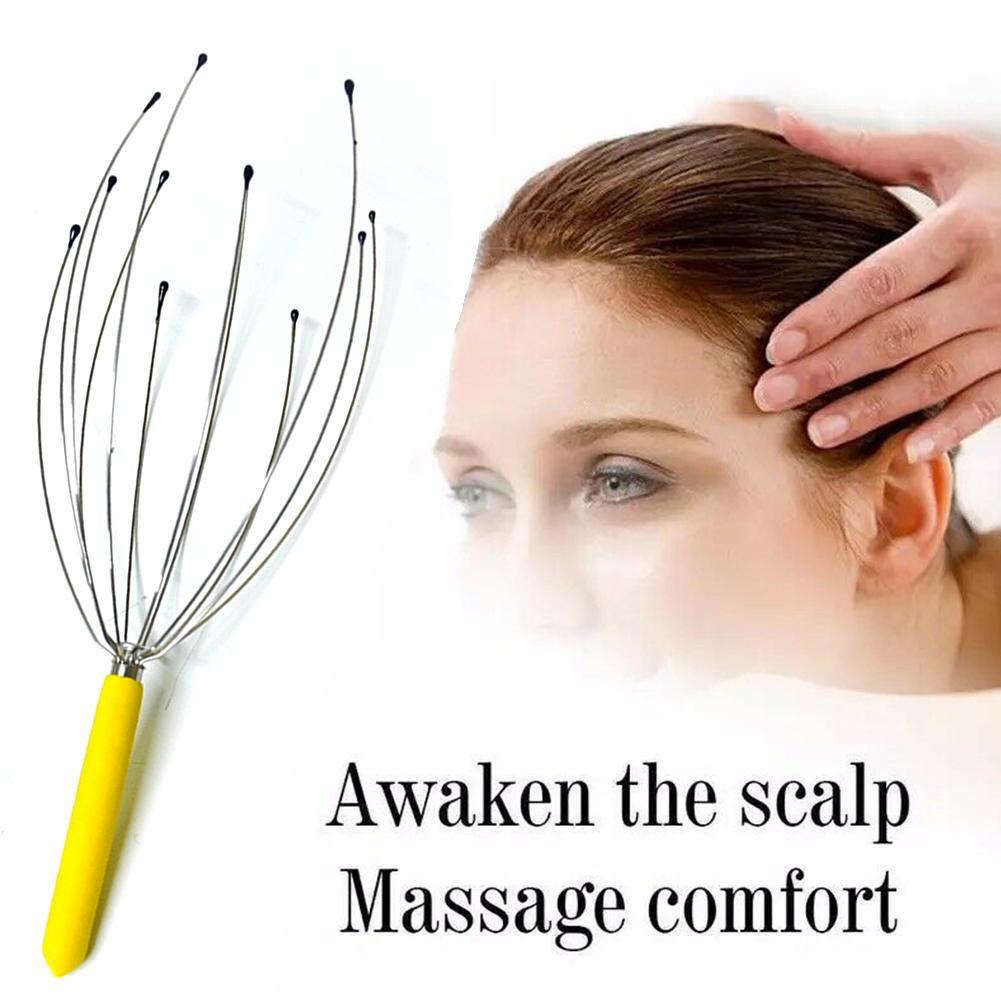 1PC Octopus Head Scalp Relaxation Massage Pain Relief Device Stress Massager Body Metal Unisex S1X4
