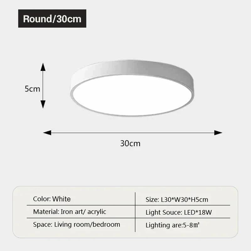 Modern LED Ceiling Light for Living Room Bedroom Room Study Balcony Corridor Lamp Round Square Indoor Decor Lighting Fixture