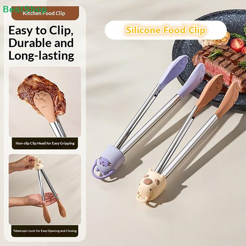 Non-Stick Silicone Kitchen Tongs – Cat Paw Design Heat Resistant Tongs for BBQ & Salad