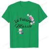 French Team Bride Squad T-shirt Flower Graphic Bridal Shower Wedding Tops Women Bachelorette EVJF Party Blouses Bridesmaid Tees