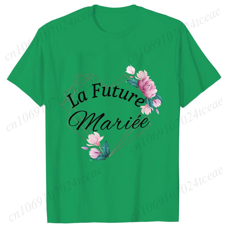 French Team Bride Squad T-shirt Flower Graphic Bridal Shower Wedding Tops Women Bachelorette EVJF Party Blouses Bridesmaid Tees