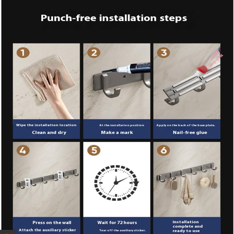 Metallhaken Starker Klebehaken Wandmontage Badezimmerwand Ohne Bohren Küche Badezimmer Kleiderhaken Tragfähiger Klebehaken