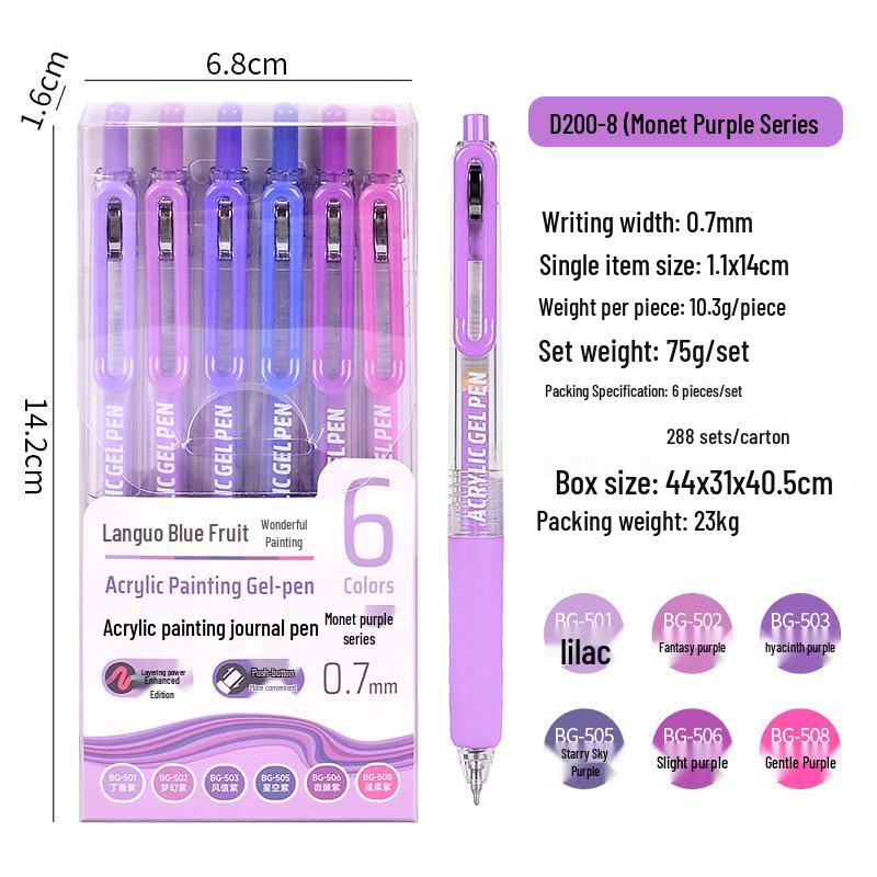 90-Color Blue Fruit Acrylic Paint Pen, 0.7mm Large Capacity Hand-Press Student Journal Marker