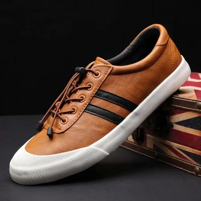 

Мужская кожаная повседневная обувь высокого качества, весна-осень, новая трендовая обувь, крутые лоферы на плоской подошве, дизайнерская обувь, мужская обувь на плоской подошве Botas Hombre 44 коричневый