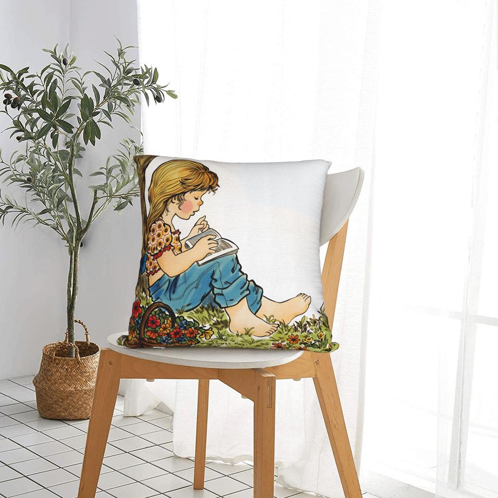 Art Sarah Kay Swing Girl Pillow Cover Comfy Cushion Cover Funny Pillow Case For Office Car Home Decor