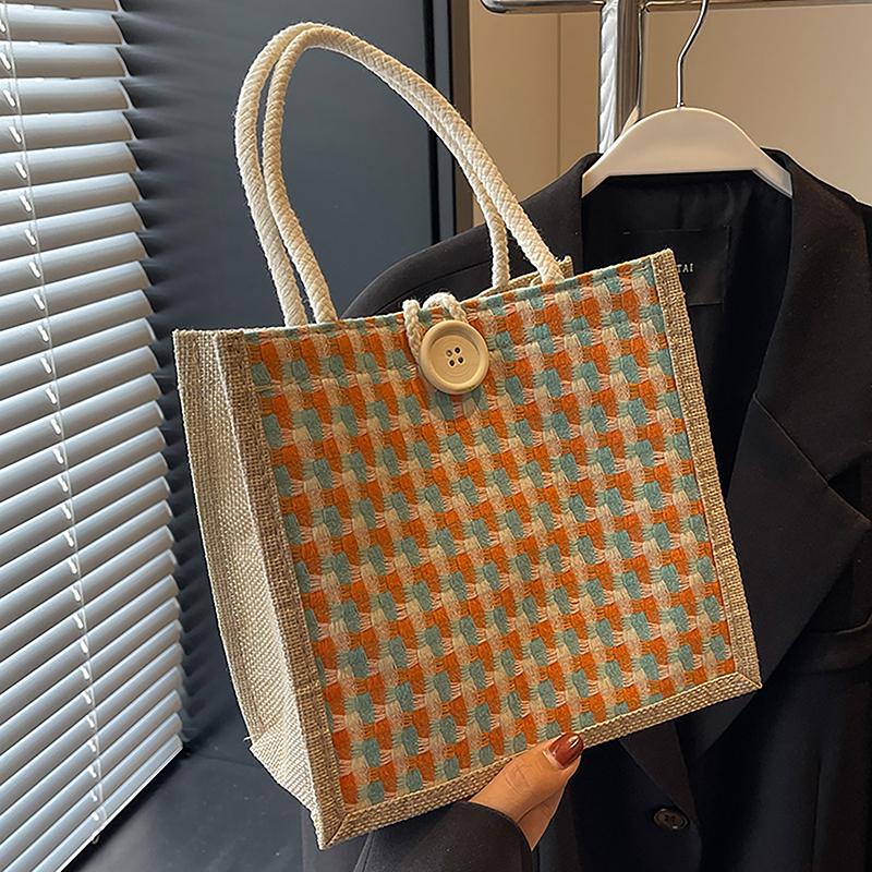 

Льняные сумки для ланча для женщин, маленькая сумка для ланча, сумка для хранения продуктов, функциональная, портативная, для путешествий, пикника на открытом воздухе