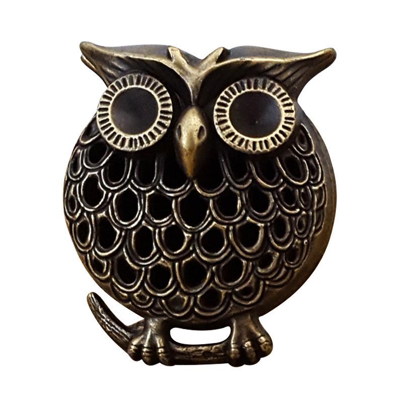 Alloy Owl Incense Burner with Auspicious Clouds and Agarwood Sleep Aid (Antique Bronze Finish)