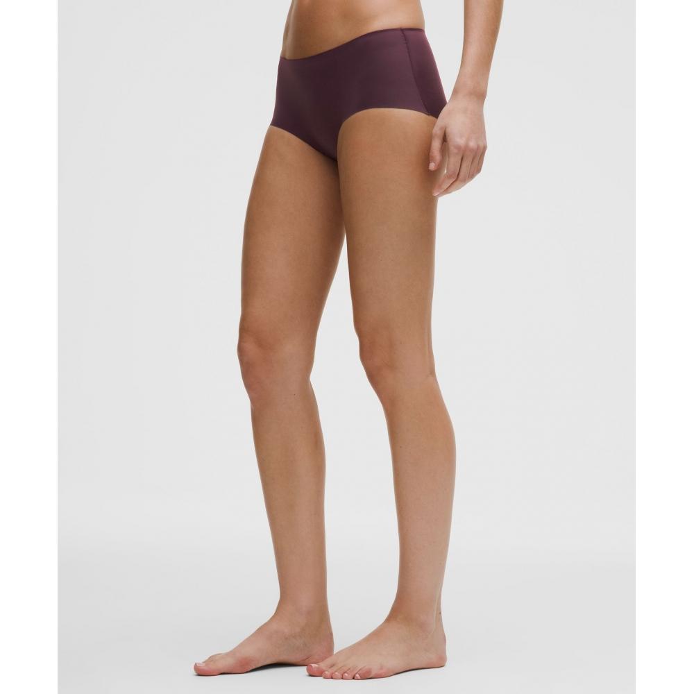 Lululemon Invisiwear Mid Rise Boyshort Underwear  3 Pack Faint Lavender Blush Quartz Black Plum