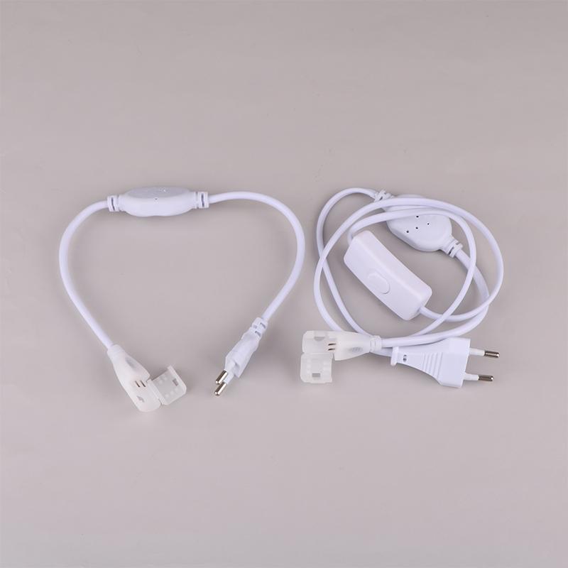Eu Plug For 220V Cob Led Strip Power Supply Plug Fast Connector With Button Switch Cable For Ip67 10Mm Cob Strip