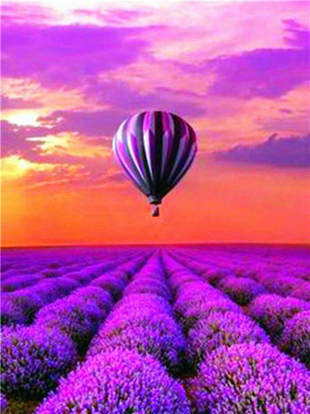 Diamond Painting Lavender Scenery Home Decor Mosaic Embroidery Sunset Landscape Rhinestone Pictures Diamond Art