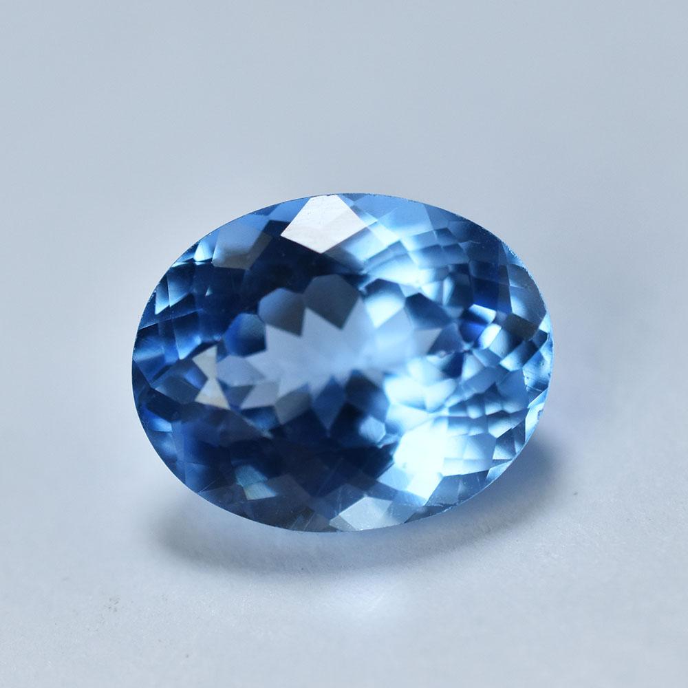 Natural Blue Aquamarine Loose Gemstone Ocean 10.18 Ct Oval Cut for Jewelry Making and Crafts