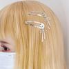 Metallic Bowknot Pendant Hair Clip Elegant Hairpin Duckbill Clip Side Barrettes for Women Side Bangs Hair Styling Clip