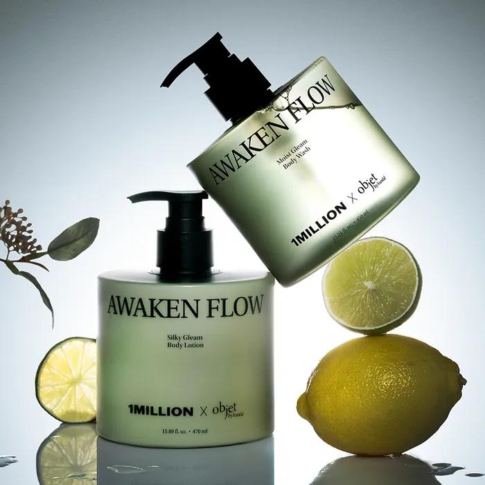 ONE Million x Objet by Kundal Moist Glim Body Wash & Silky Glim Body Lotion 450ml Santal Rose