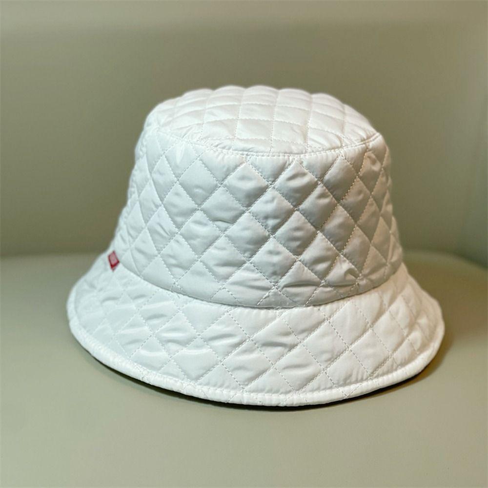Cotton Gift Ultralight Rhombus Grid Winter Panama Hat Fisherman Hat Korean Style Hat Bucket Cap