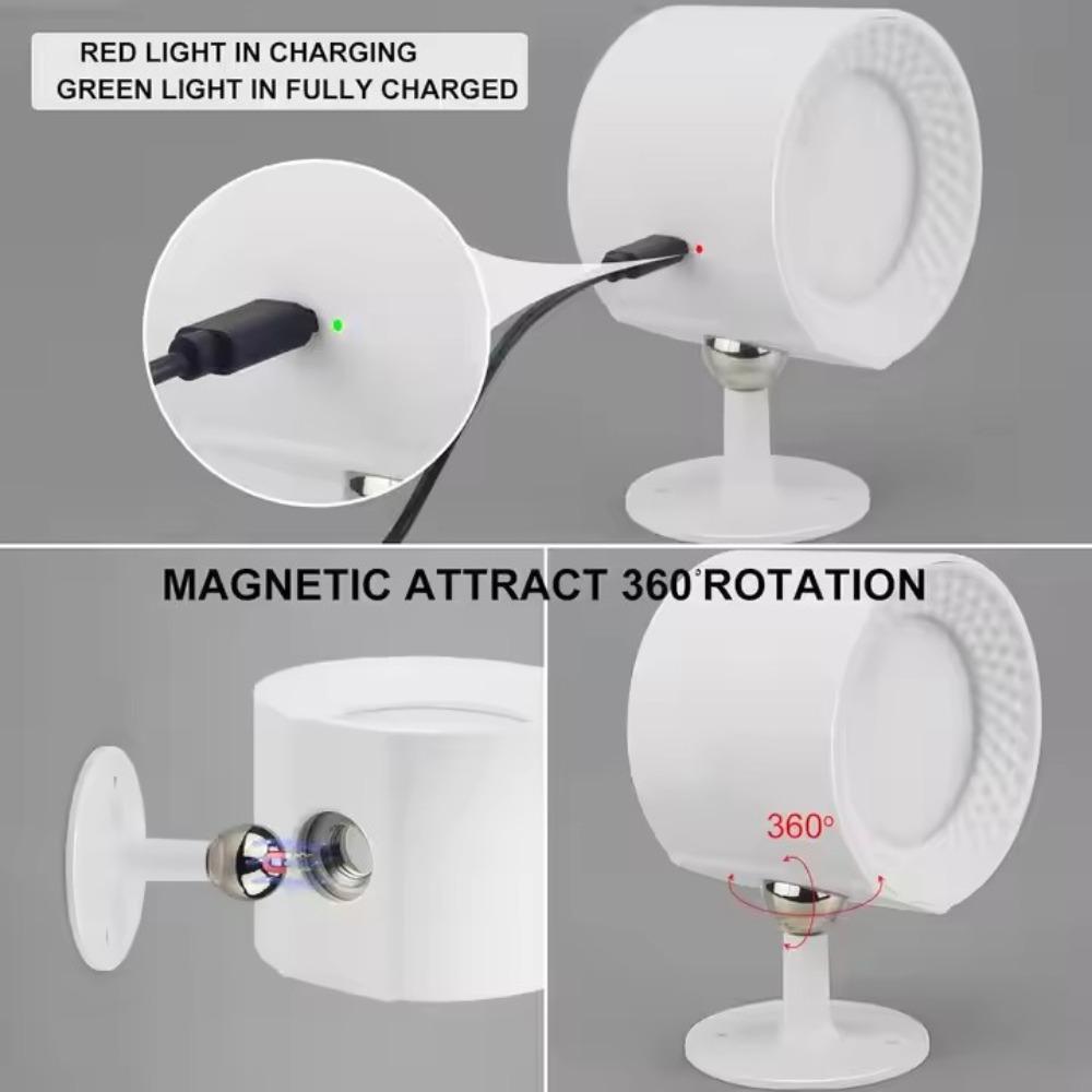 USB Rechargeable Magnetic Wall Light Wall Mounted Cabinet Spotlight LED  Wall Lamp  Bedside