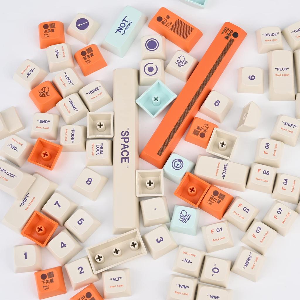 XDA Profile Keycap Set 142 Keys Retro Plastic Theme Keycaps for CherryMx Gaming Keyboard 60% 65% 100%
