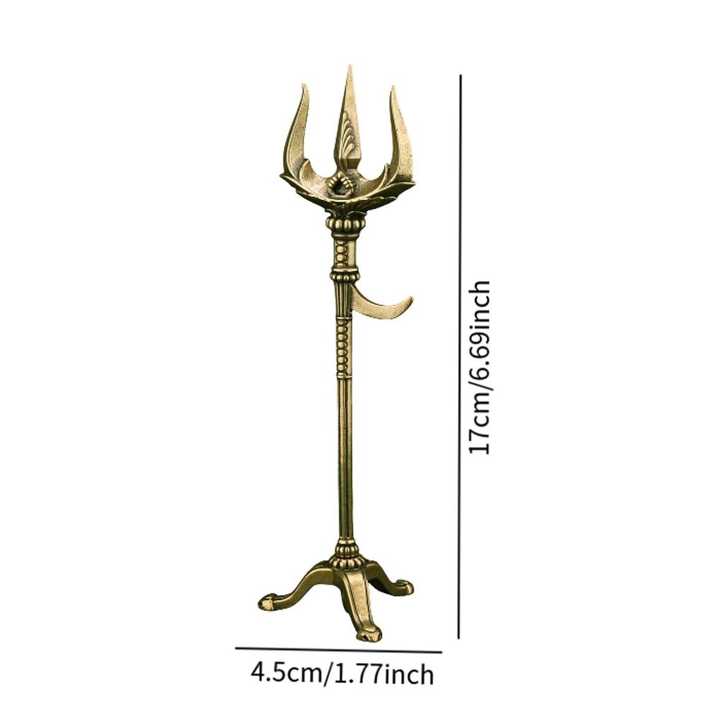 Trident Mosazný Trojzubec Stůl Měděná Zvířecí Soška Knihovna Kavárna Bar Kancelář Mosaz