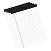 A5 Wide Ruled Notepad Pads Double Red Margin Layout Easy Tear Top Binding Lined Pads for Students Office Meetings White