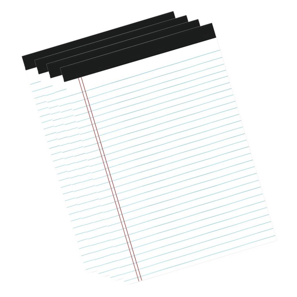 A5 Wide Ruled Notepad Pads Double Red Margin Layout Easy Tear Top Binding Lined Pads for Students Office Meetings White