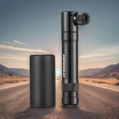 Mini Pompe à Vélo avec Outil de Réparation de Pneu Tubeless Valve Schrader & Gonfleur de Pneu Portable Alliage d'Aluminium pour VTT Vélo de Route
