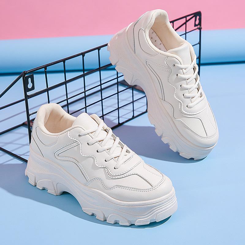 Dad's Shoes, Thick Soled Breathable White Shoes for Spring and Autumn, Student Casual Sports Shoes