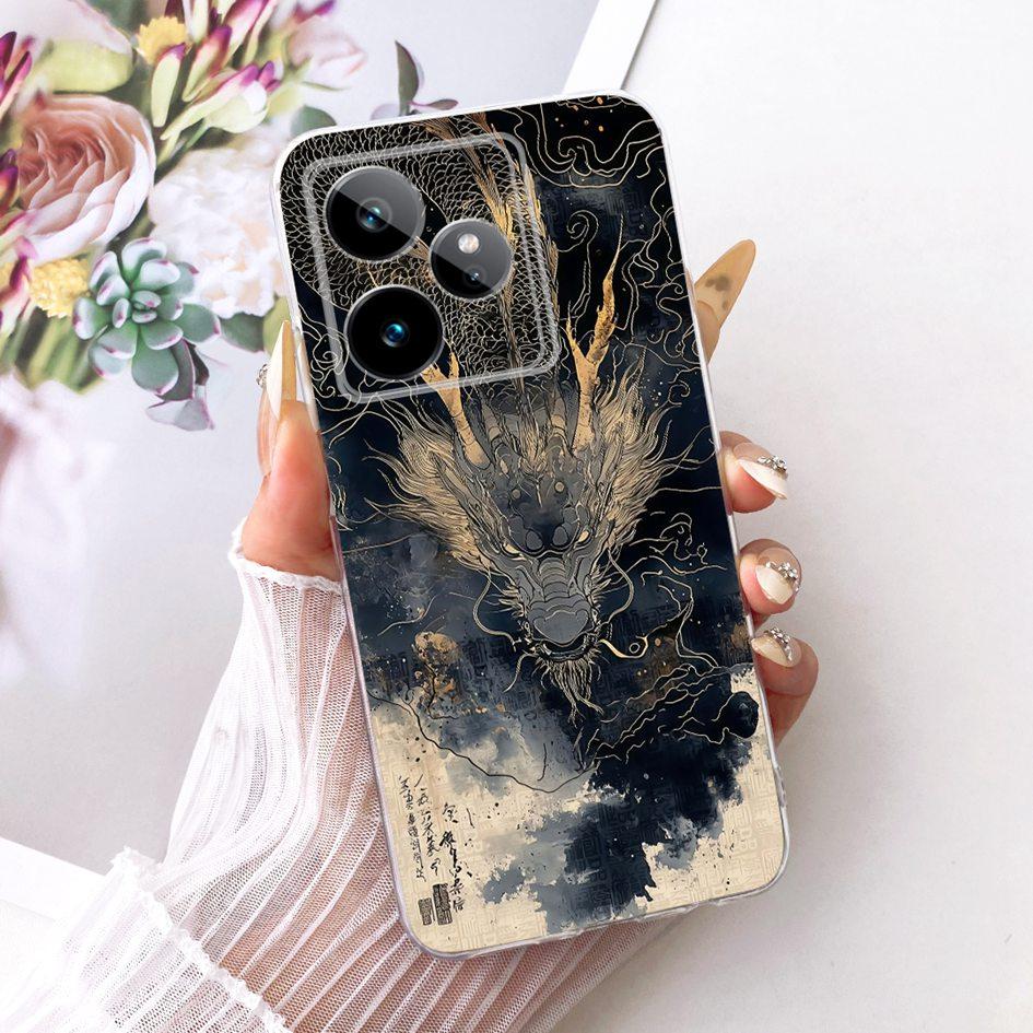 For Realme GT 7 Pro Case RMX5010 RMX5011 Luxury Dragon Lion Cartoon Soft Silicone Cover For Realme GT 7T GT7 7Pro Phone Case Bag