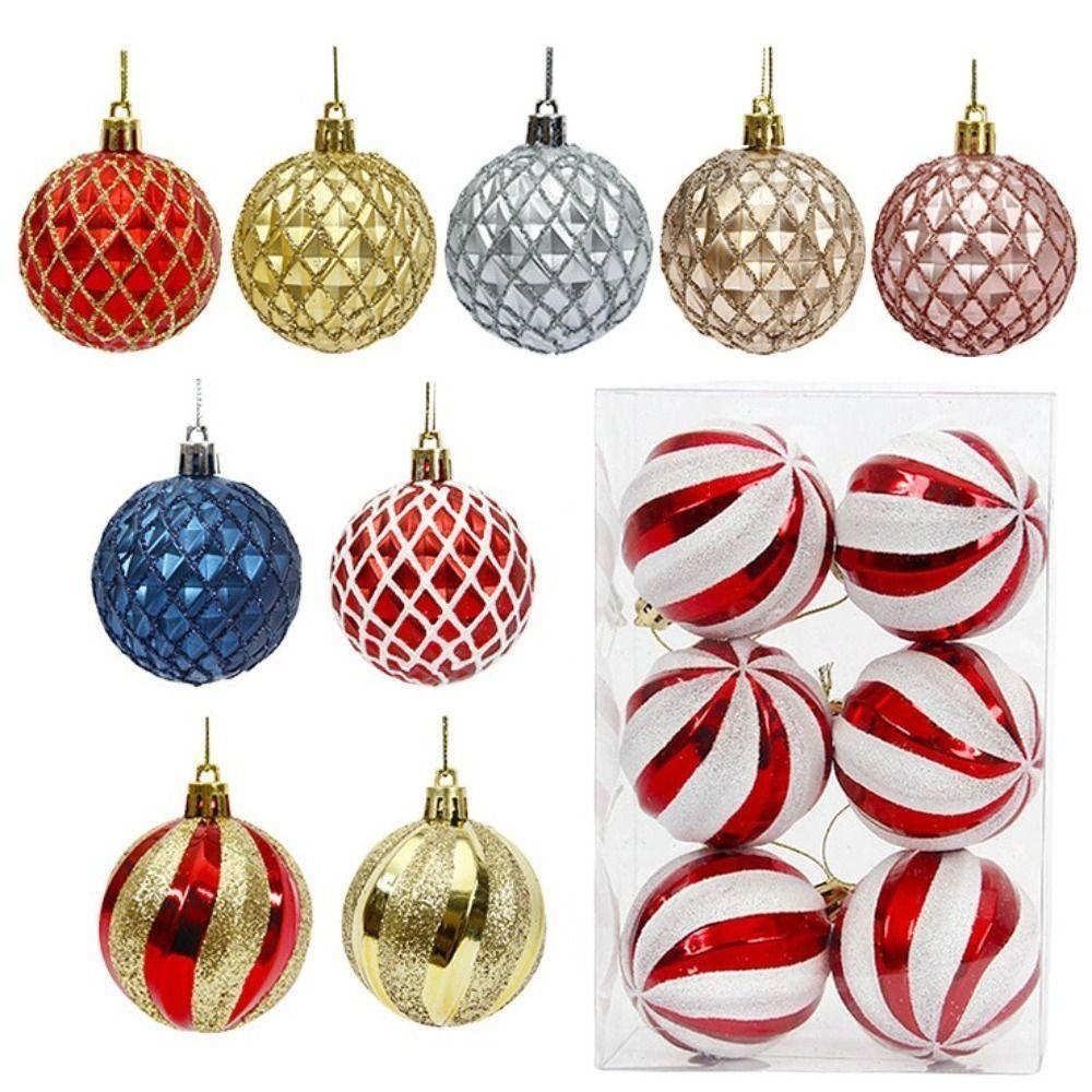 6Pcs/Set Gift Xmas Tree Decoration 6cm Christmas Spheres Pendant Party Decoration