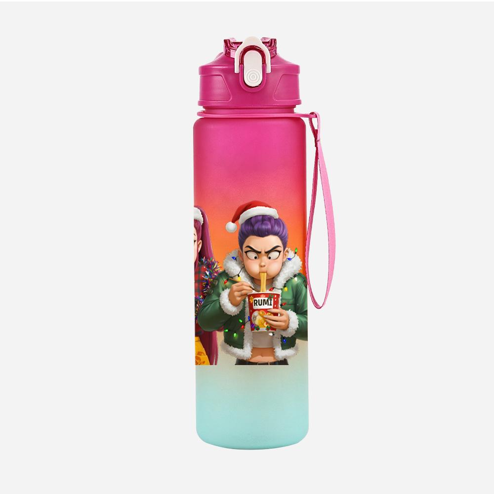 Cartoon Weihnachten K-Pop Dämonenjäger Bedruckte 750 ml Wasserflasche Große Kapazität Trinkbecher Tragbar Outdoor Sport Wasserbecher Kinder Kind Geschenk