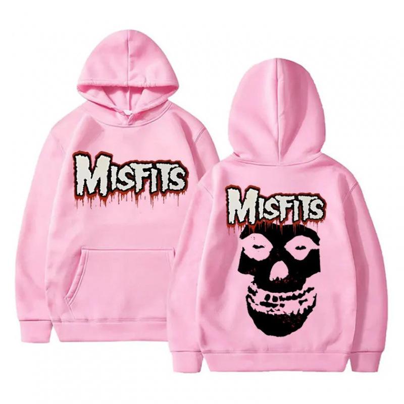 Horror Punk Misfits Skull Rock Print Hoodie