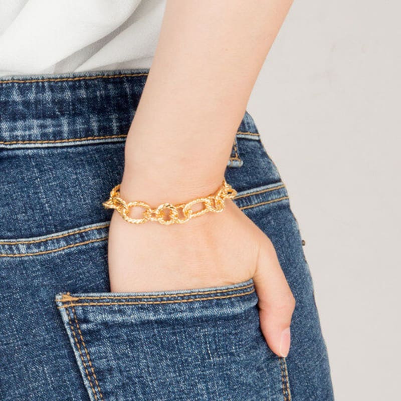 AUGUST ALICE Bold Rope Chain Bracelet _ Gold
