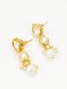 Gold-Plated White Stone-Studded & Beaded Handcrafted Jewellery Set